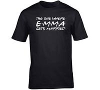 Hippowarehouse Personalised The One Where (Insert Custom Name Here) Gets Married Unisex Short Sleeve t-Shirt (Specific Size Guide in Description) Black