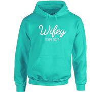 Hippowarehouse Personalised Wifey Unisex Hoodie Hooded top (Specific Size Guide in Description)