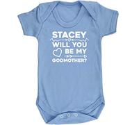 Hippowarehouse Personalised Will You Be My Godmother? Baby Vest Bodysuit (Short Sleeve) Boys Girls