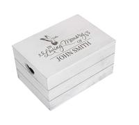 Hippowarehouse Personalised Wooden Box In loving Memory Dove Engraved With Heart Integral Handles VARIOUS SIZES Keepsake Gifts Anniversary Wedding Presents Birthday Christmas Valentines