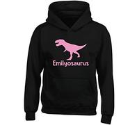 Hippowarehouse PERSONALISED your name osaurus Tyrannosaurus Rex dinosaur pink kids children's unisex Hoodie hooded top