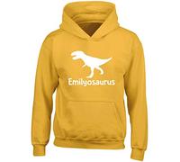Hippowarehouse PERSONALISED your name osaurus Tyrannosaurus Rex dinosaur pink kids children's unisex Hoodie hooded top