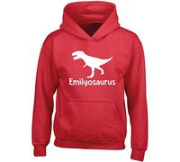 Hippowarehouse PERSONALISED your name osaurus Tyrannosaurus Rex dinosaur pink kids children's unisex Hoodie hooded top
