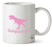 Hippowarehouse Personalised Your Name osaurus Tyrannosaurus Rex Dinosaur Pink Printed Mug Cup Ceramic 10oz