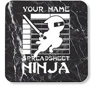 Hippowarehouse Personalised Your Name Spreadsheet Ninja Table accounting accountancy printed coaster gloss finish durable backing 9cm x 9cm 2 pack