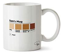 Hippowarehouse Personalised Your Name, Tea Colour, How Many sugars? - Guide Matching Chart Printed Mug Cup Ceramic 10oz