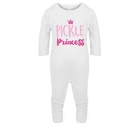 Hippowarehouse Pickle Princess Baby Romper All in one Piece Unisex White