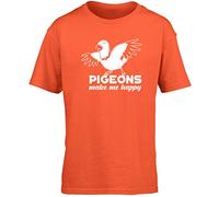 Hippowarehouse Pigeons Make me Happy - Bird Lovers Kids Children's Short Sleeve t-Shirt Orange