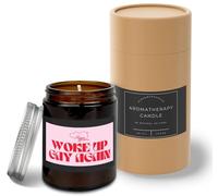 Hippowarehouse Pink Woke up Gay Again Candle Aromatherapy 40hr Scented Gift Set Anxiety Relief Sleep Vegan 200g SP