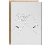 Hippowarehouse Pinky promise best friends Personalised Card A6 with envelope for him for her Funny Cards for Men and Women Blank inside option