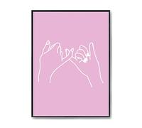 Hippowarehouse Pinky promise hand illustration Printed Poster A4 Wall Art Design Classroom Room Gym Office Décor