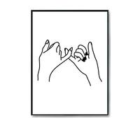 Hippowarehouse Pinky promise hand illustration Printed Poster A4 Wall Art Design Classroom Room Gym Office DÃƒ©cor