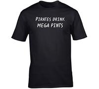 Hippowarehouse Pirates Drink mega Pints Unisex Short Sleeve t-Shirt (Specific Size Guide in Description) Black