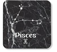 Hippowarehouse pisces star correlation printed coaster gloss finish durable backing 9cm x 9cm 2 pack