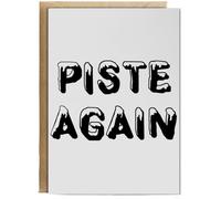 Hippowarehouse Piste Again Ski Birthday Card A5 Personalised with envelope for him for her Funny Cards for Men and Women Blank inside option