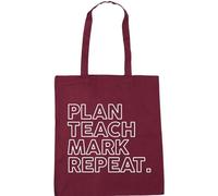 Hippowarehouse Plan Teach Mark Repeat Tote Shopping Gym Beach Bag 42cm x38cm, 10 litres