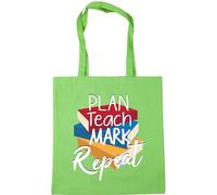 Hippowarehouse Plan Teach Mark Repeat Tote Shopping Gym Beach Bag 42cm x38cm, 10 litres