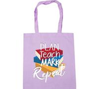 Hippowarehouse Plan Teach Mark Repeat Tote Shopping Gym Beach Bag 42cm x38cm, 10 litres