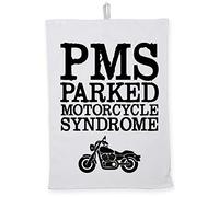 Hippowarehouse PMS Parked Motorcycle Syndrome Motorbike Biker Tea Towel Eco Printed Dish Cloth Kitchen accessory 50cmx70cm 100% Cotton