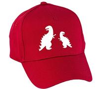 Hippowarehouse Pocket Dinosaur Fight Baseball Cap hat Premium Printed 5 Panel OneSize Adults Classic Red
