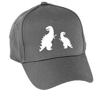 Hippowarehouse Pocket Dinosaur Fight Baseball Cap hat Premium Printed 5 Panel OneSize Adults Graphite Grey