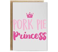 Hippowarehouse Pork pie princess Birthday Card A5 Personalised with envelope for him for her Funny Cards for Men and Women Blank inside option
