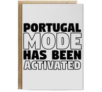 Hippowarehouse Portugal mode has been activated Personalised Card A6 with envelope for him for her Funny Cards for Men and Women Blank inside option