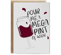 Hippowarehouse Pour me a Mega Pint of wine court trial justice funny quote Birthday Card A5 Personalised with envelope for him for her Funny Cards for Men and Women Blank inside option