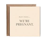 Hippowarehouse Pregnancy announcement plot twist Personalised Card. 15cm x 15cm with envelope for him for her Funny Cards for Men and Women Blank inside option