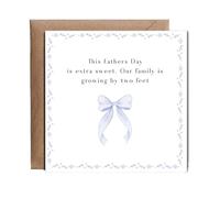 Hippowarehouse Pregnancy announcement this fathers day is extra sweet blue bow Personalised Card. 15cm x 15cm with envelope for him for her Funny Cards for Men and Women Blank inside option