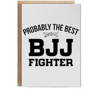 Hippowarehouse Probably the best bjj fighter Personalised Card A6 with envelope for him for her Funny Cards for Men and Women Blank inside option