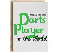 Hippowarehouse Probably The Best Darts Player In The World Personalised Card A6 with envelope for him for her Funny Cards for Men and Women Blank inside option