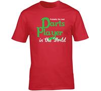 Hippowarehouse Probably The Best Darts Player in The World Unisex Short Sleeve t-Shirt (Specific Size Guide in Description) Red