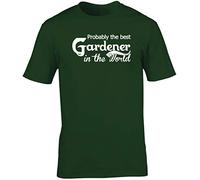 Hippowarehouse Probably The Best Gardener in The World Unisex Short Sleeve t-Shirt (Specific Size Guide in Description) Forest Green