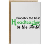 Hippowarehouse Probably The Best Headteacher In The World Birthday Card A5 Personalised with envelope for him for her Funny Cards for Men and Women Blank inside option