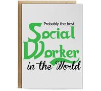 Hippowarehouse Probably The Best Social Worker in The World Birthday Card A5 Personalised with envelope for him for her Funny Cards for Men and Women Blank inside option