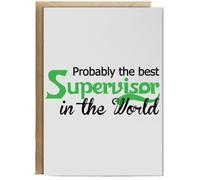 Hippowarehouse Probably The Best Supervisor in The World Birthday Card A5 Personalised with envelope for him for her Funny Cards for Men and Women Blank inside option