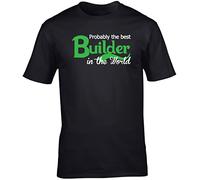 Hippowarehouse Probably The World's Best Builder Unisex Short Sleeve t-Shirt (Specific Size Guide in Description) Black