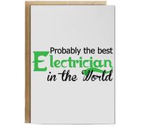 Hippowarehouse Probably The World's Best Electrician Personalised Card A6 with envelope for him for her Funny Cards for Men and Women Blank inside option