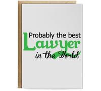 Hippowarehouse Probably The World's Best Lawyer Personalised Card A6 with envelope for him for her Funny Cards for Men and Women Blank inside option
