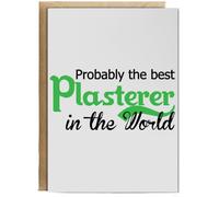 Hippowarehouse Probably The World's Best Plasterer Personalised Card A6 with envelope for him for her Funny Cards for Men and Women Blank inside option
