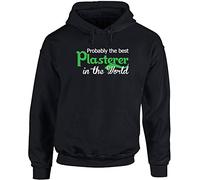 Hippowarehouse Probably The World's Best Plasterer Unisex Hoodie Hooded top (Specific Size Guide in Description) Black