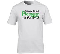 Hippowarehouse Probably The World's Best Plasterer Unisex Short Sleeve t-Shirt (Specific Size Guide in Description) White