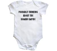 Hippowarehouse Probably Thinking about Roman Empire baby vest bodysuit (short sleeve) boys girls