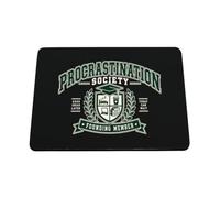 Hippowarehouse Procrastination society university printed mouse mat pad accessory black rubber base 240mm x 190mm x 60mm
