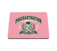 Hippowarehouse Procrastination society university printed mouse mat pad accessory black rubber base 240mm x 190mm x 60mm
