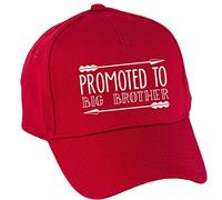 Hippowarehouse Promoted to Big Brother Baseball Cap hat Premium Printed 5 Panel OneSize Adults Classic Red