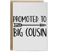 Hippowarehouse Promoted to Big Cousin Birthday Card A5 Personalised with envelope for him for her Funny Cards for Men and Women Blank inside option