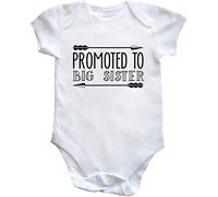 Hippowarehouse Promoted to Big Sister Baby Vest Bodysuit (Short Sleeve) Boys Girls White