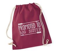 Hippowarehouse Promoted To Big Sister Drawstring Cotton School Gym Bag 37cm x 46cm, 12 litres